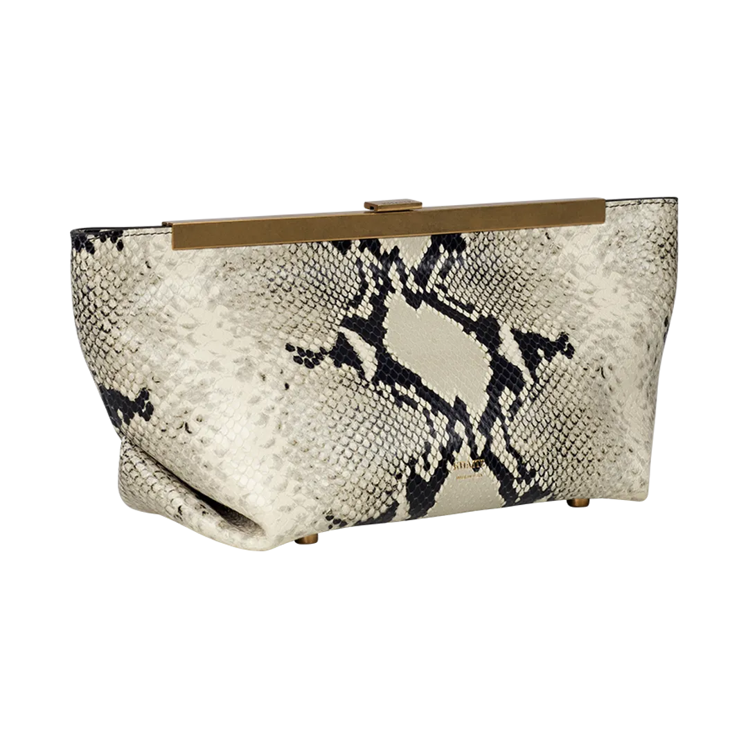 Aimee Python-Embossed Clutch Bag