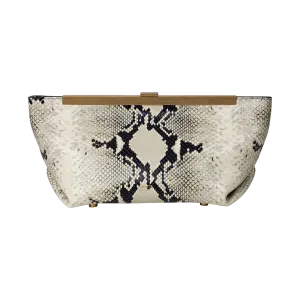 Aimee Python-Embossed Clutch Bag