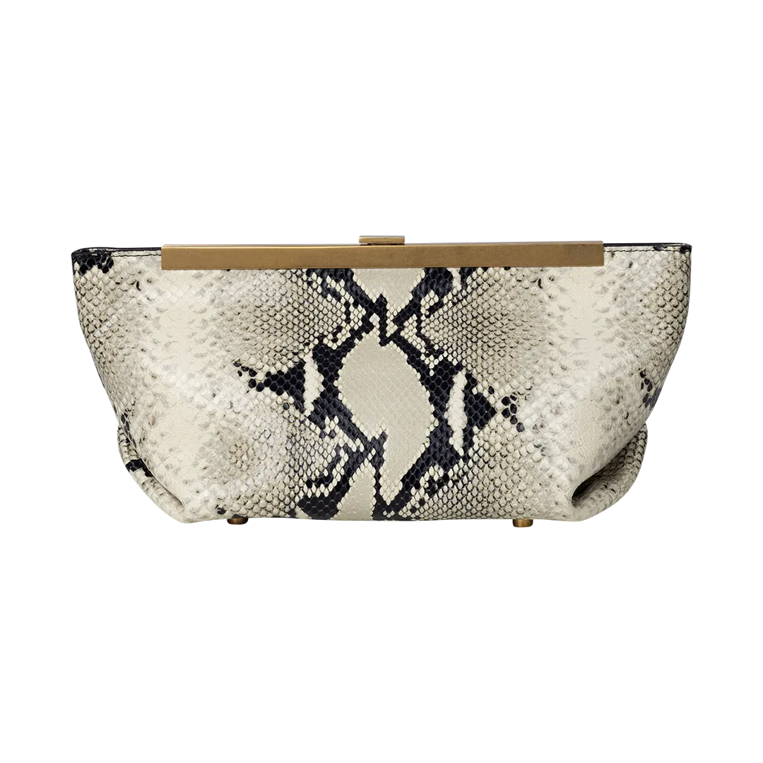 Aimee Python-Embossed Clutch Bag