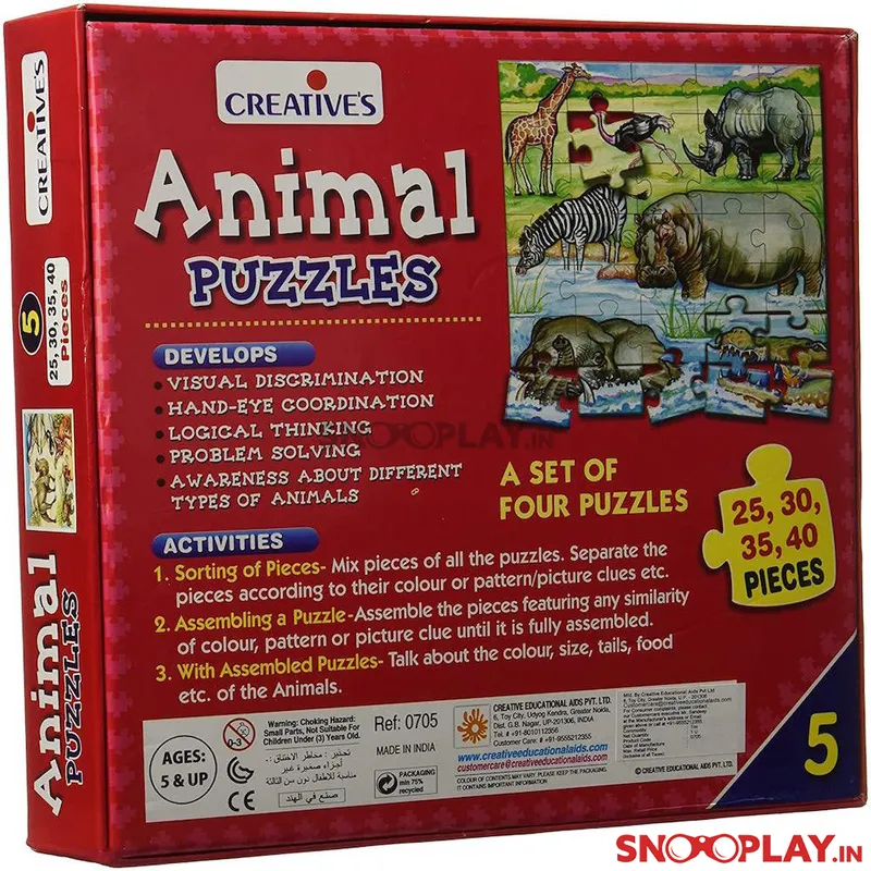 Animal Puzzle (Series 5) | Set of 4 Jigsaw Puzzles