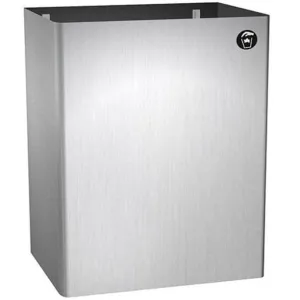 ASI 0825 Commercial Restroom Waste Receptacle, 20 Gallon, Surface-Mounted, 15-3/4" W x 21-7/8" H, 11-3/4" D, Stainless Steel