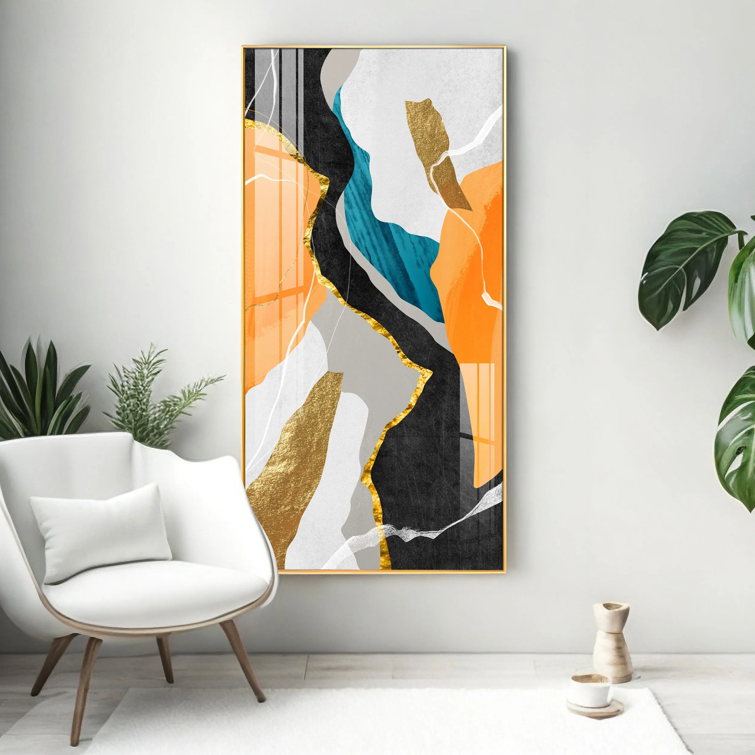 Asymmetrical Stripes Premium Acrylic Vertical Wall Art