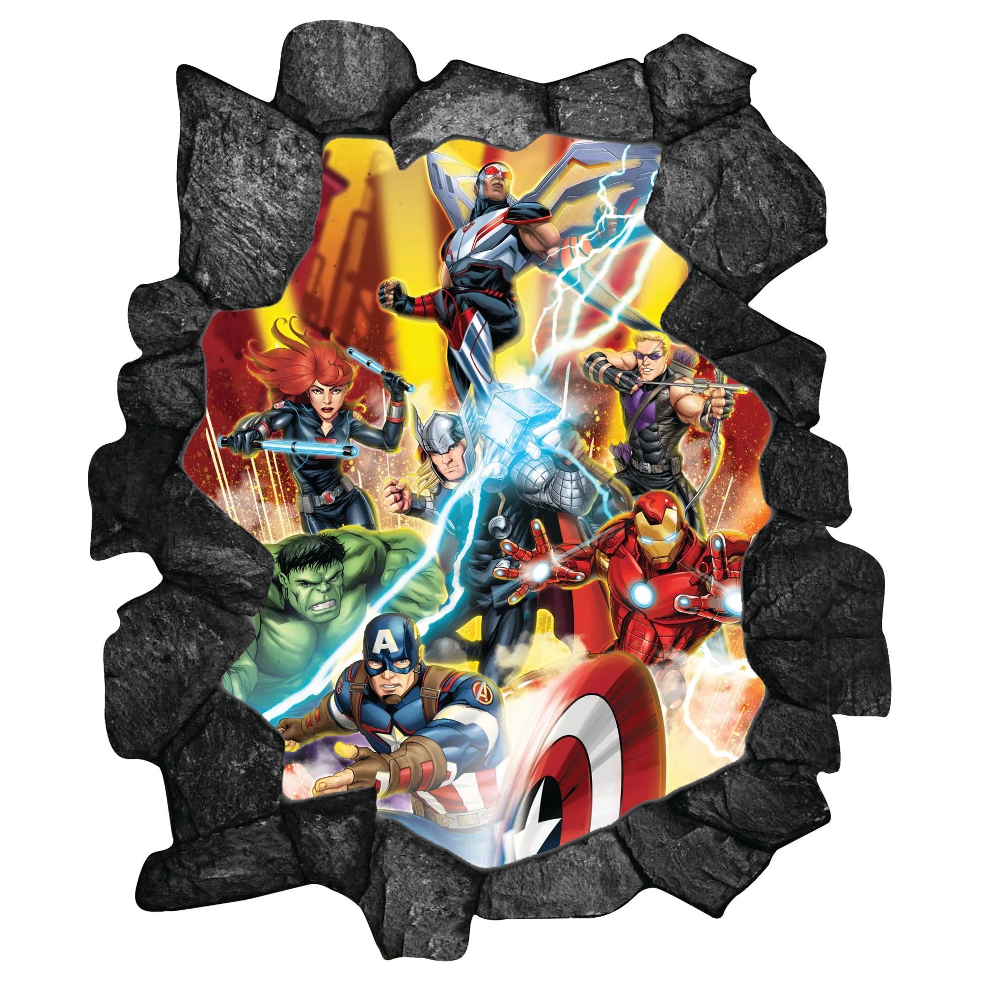 Avengers: Broken Wall 6 Instant Window - Officially Licensed Marvel Removable Adhesive Decal