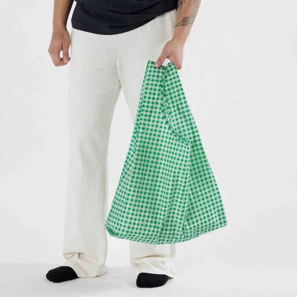 Baggu Standard Bag in Green Gingham