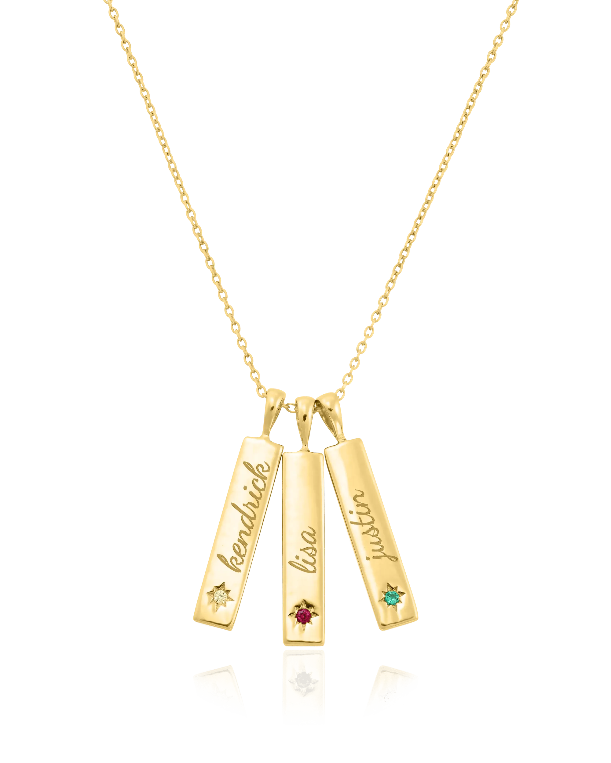 Birthstone Taglet Necklace - 18K Gold Vermeil