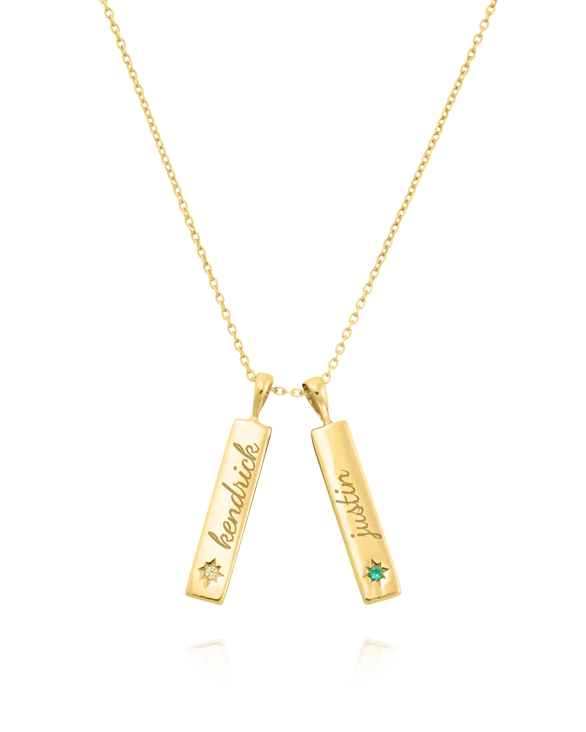 Birthstone Taglet Necklace - 18K Gold Vermeil