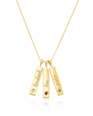 Birthstone Taglet Necklace - 18K Gold Vermeil