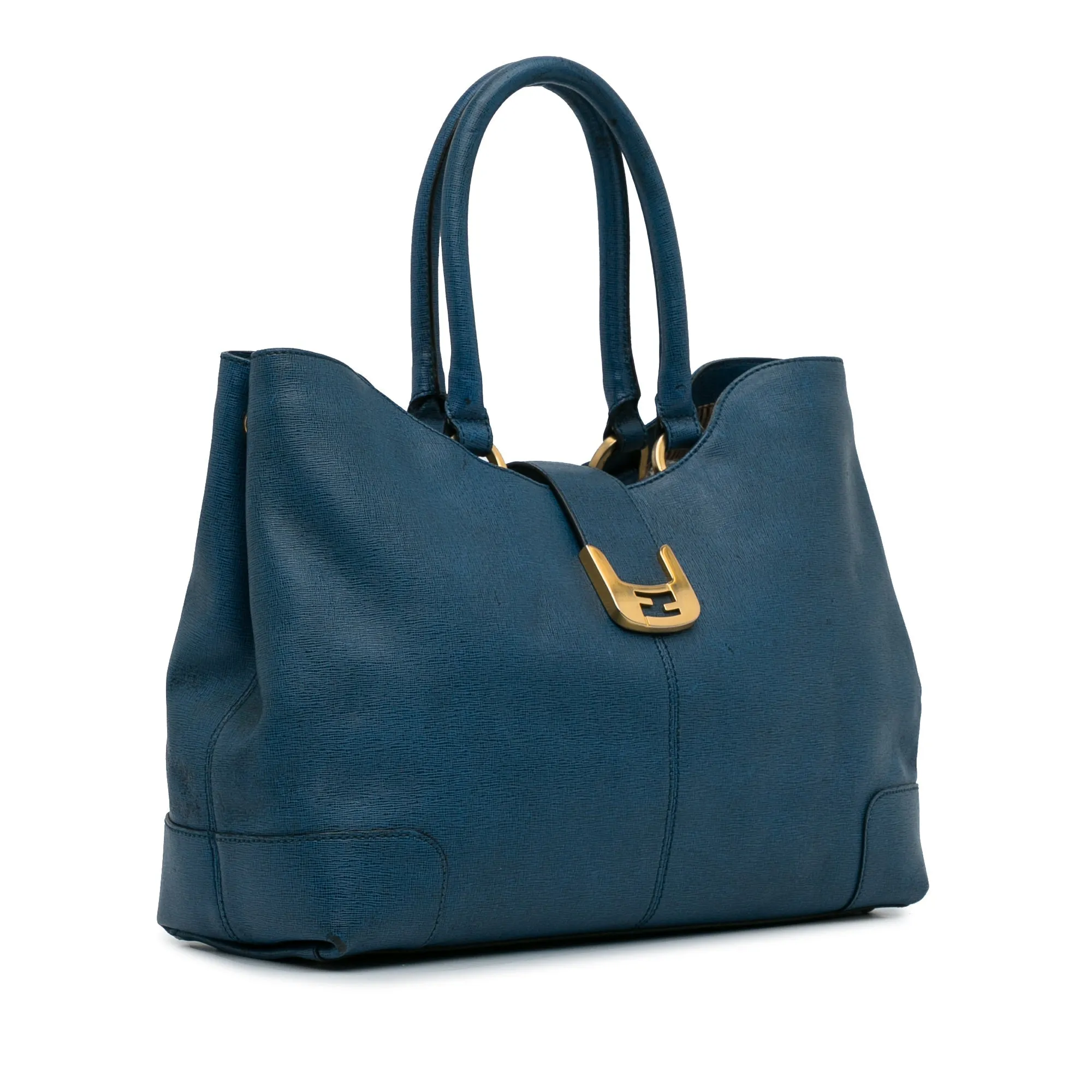 Blue Fendi Chameleon Shopper Tote