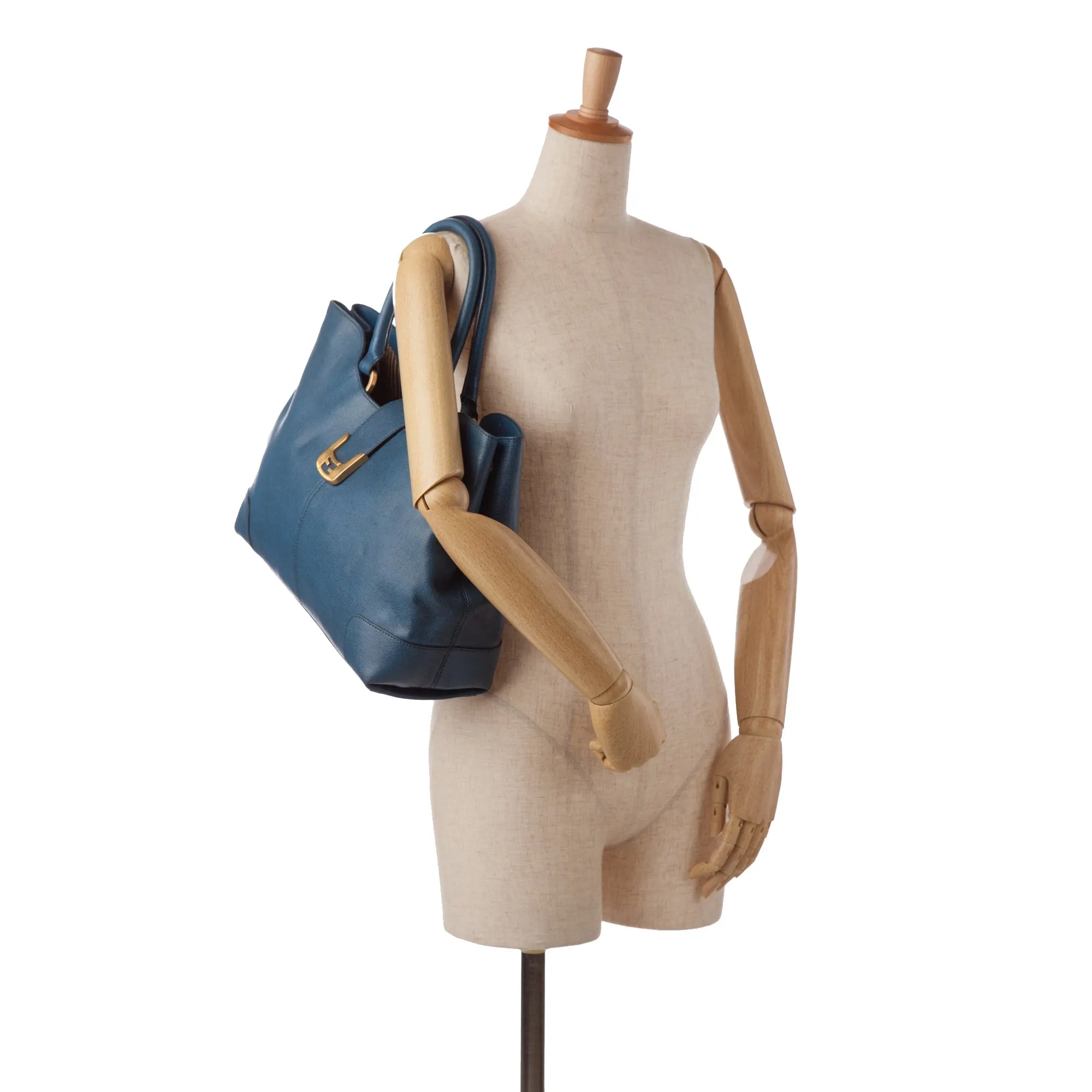 Blue Fendi Chameleon Shopper Tote