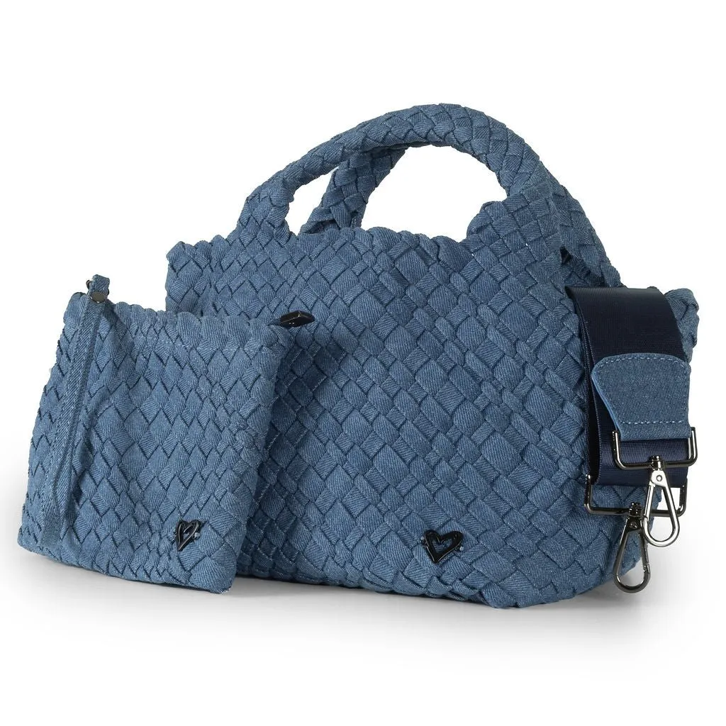 Brandon Small Woven Tote - Denim Jeans