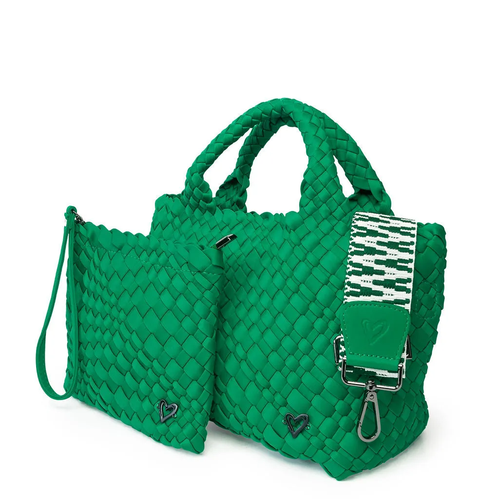 Brandon Small Woven Tote - Kelly Green