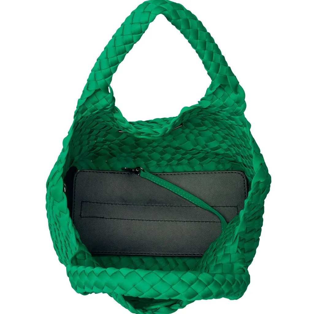 Brandon Small Woven Tote - Kelly Green