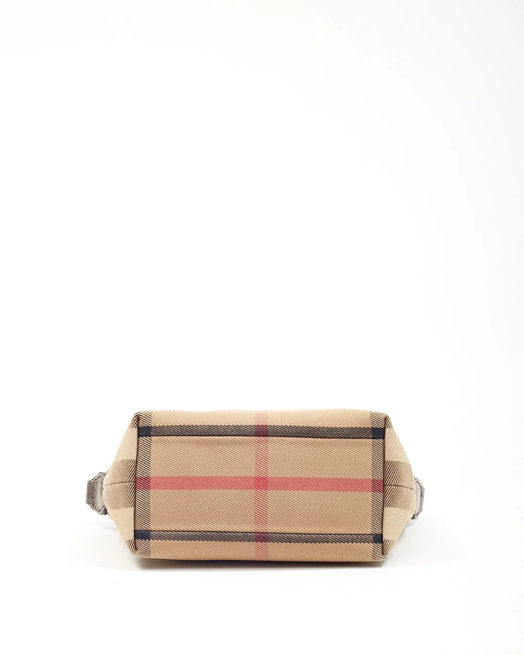 Burberry Beige Nova Check Canvas & Metallic Leather Mini Shoulder Pouch