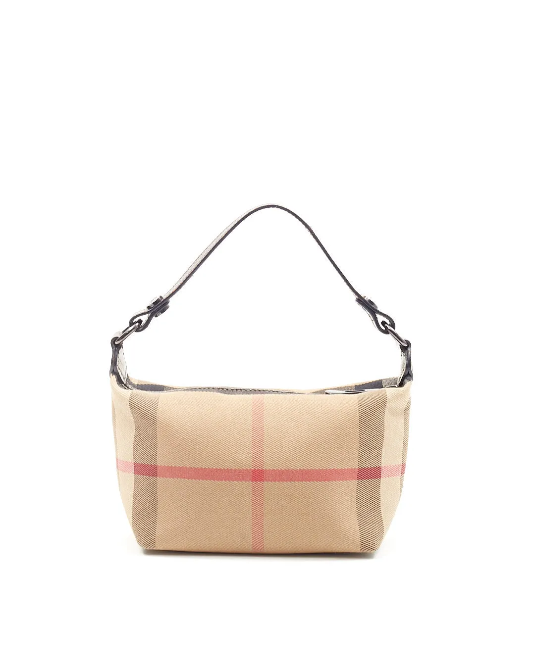 Burberry Beige Nova Check Canvas & Metallic Leather Mini Shoulder Pouch