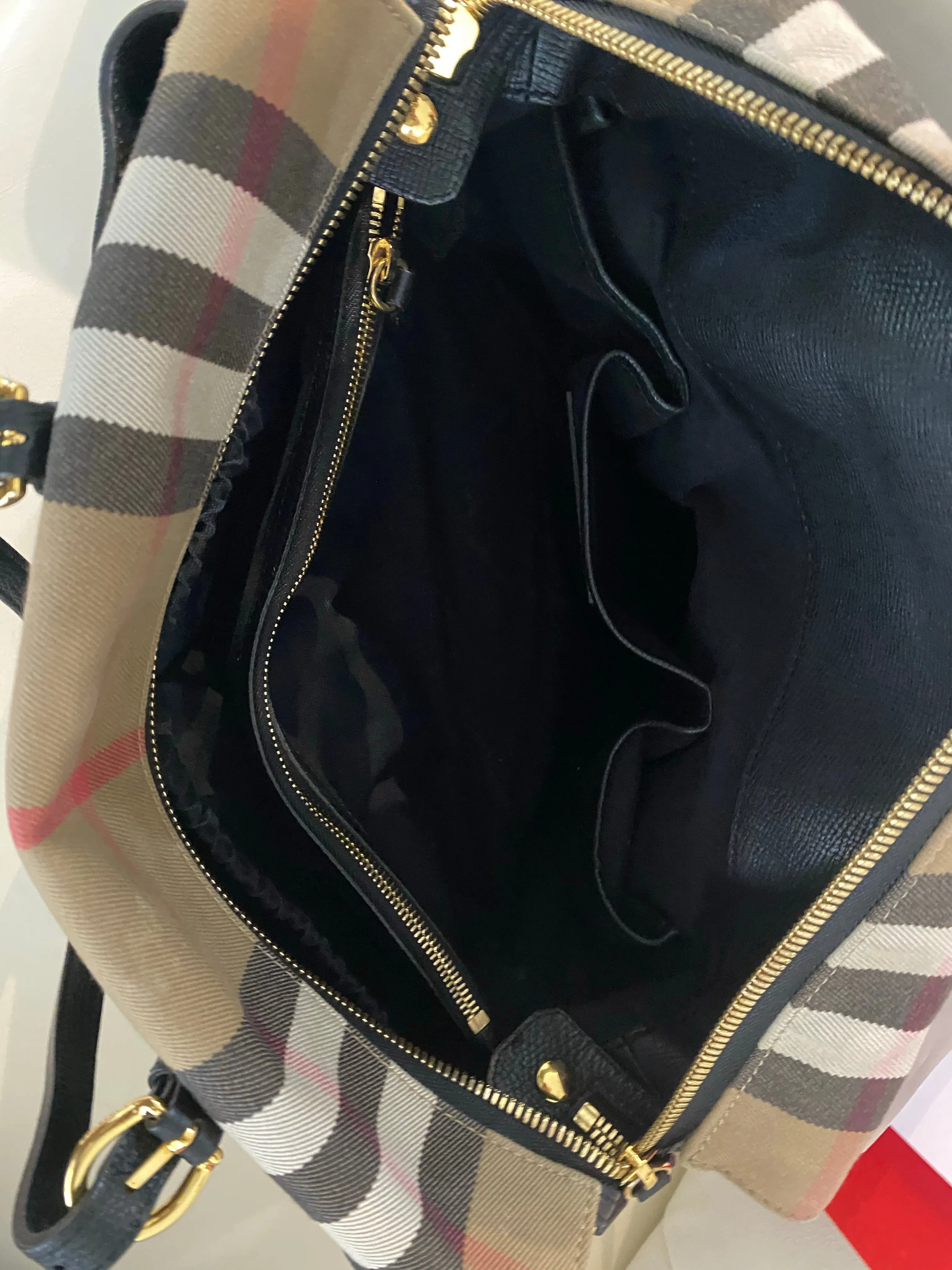 Burberry house check weekender bag