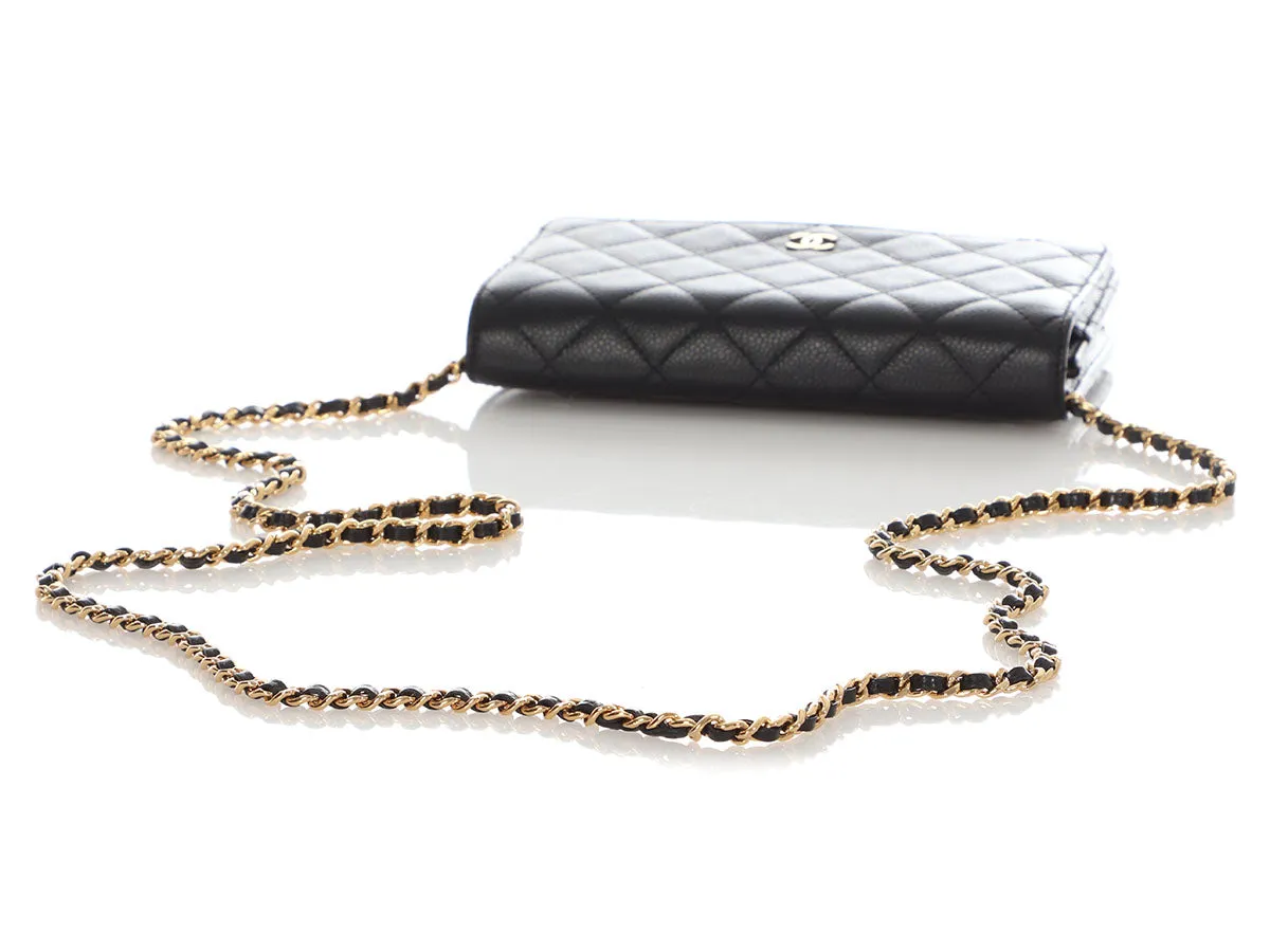 Chanel Black Quilted Caviar Wallet on Chain WOC