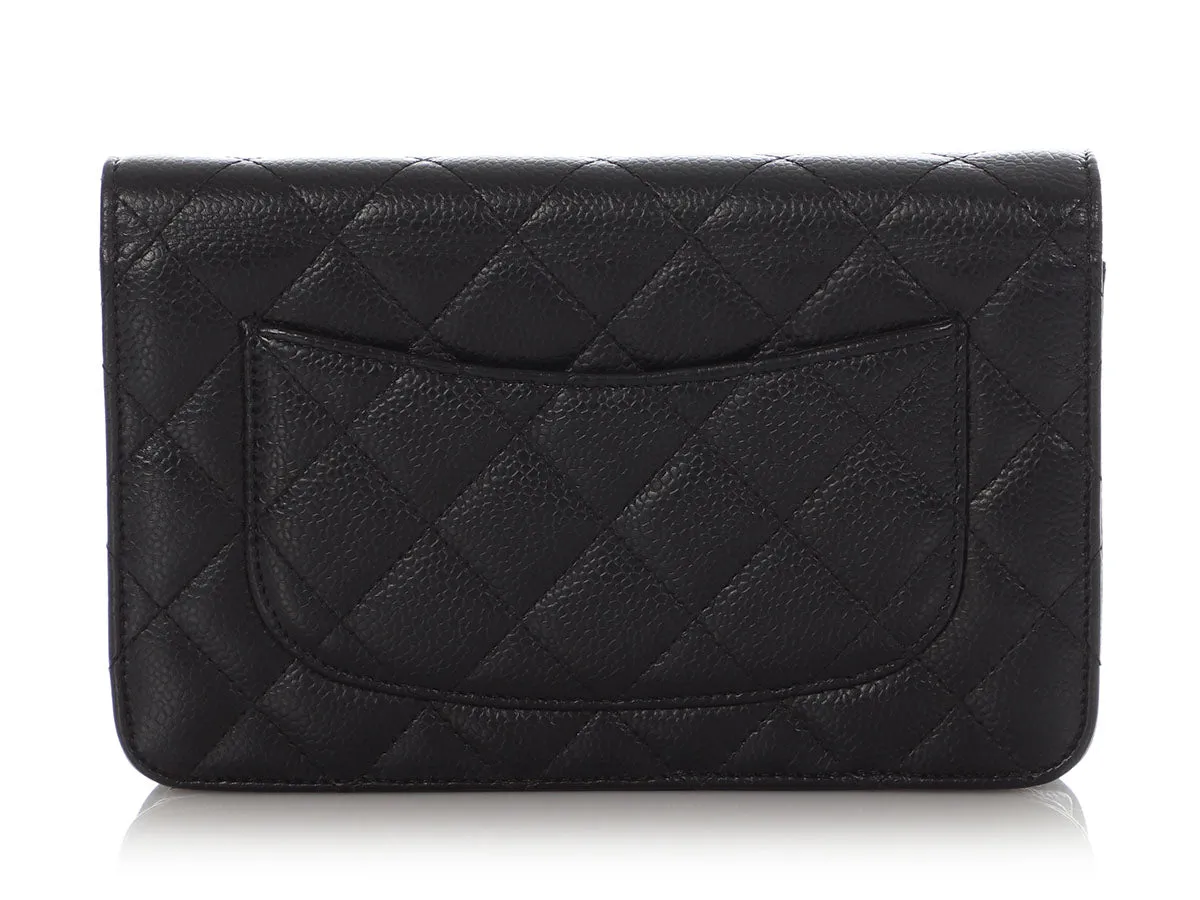 Chanel Black Quilted Caviar Wallet on Chain WOC