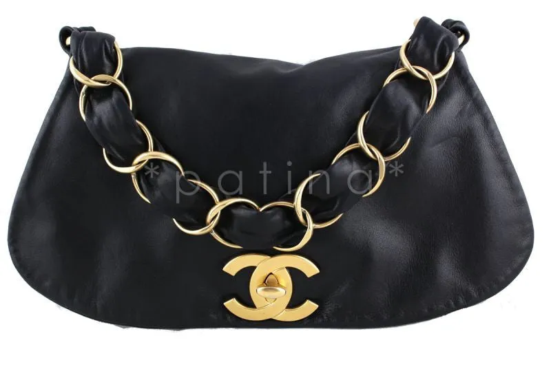 Chanel Black "Olson" Flap Ultra Soft w Oversized CCs Bag