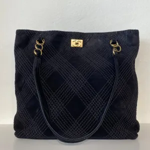 Chanel Black Suede Tote