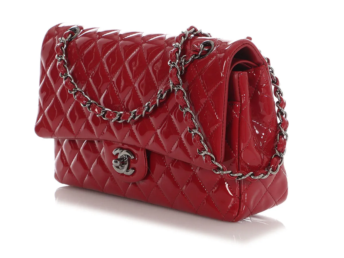 Chanel Medium/Large Red Patent Classic Double Flap