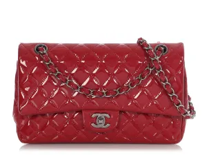 Chanel Medium/Large Red Patent Classic Double Flap