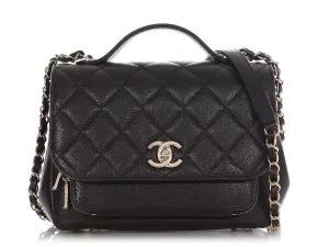 Chanel Small Black Quilted Caviar Business Affinity