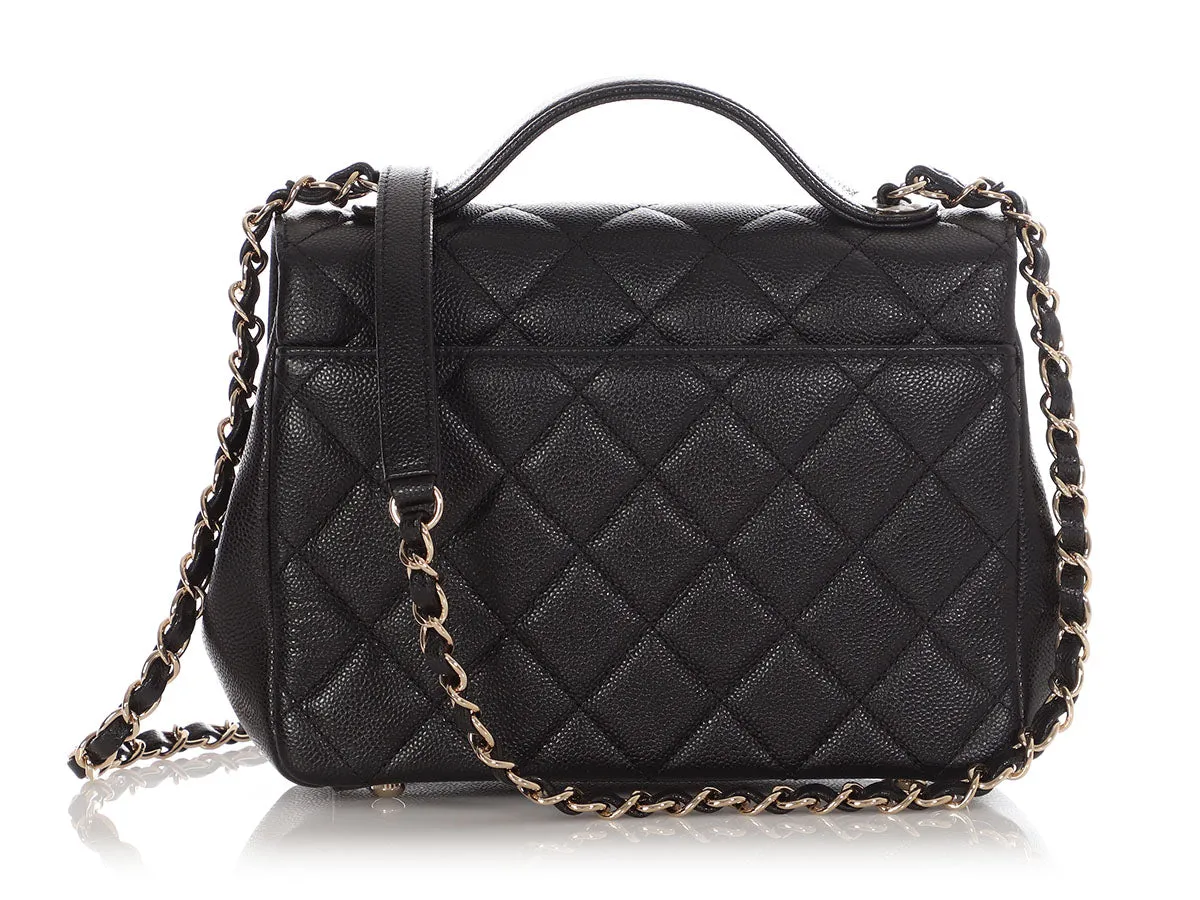 Chanel Small Black Quilted Caviar Business Affinity