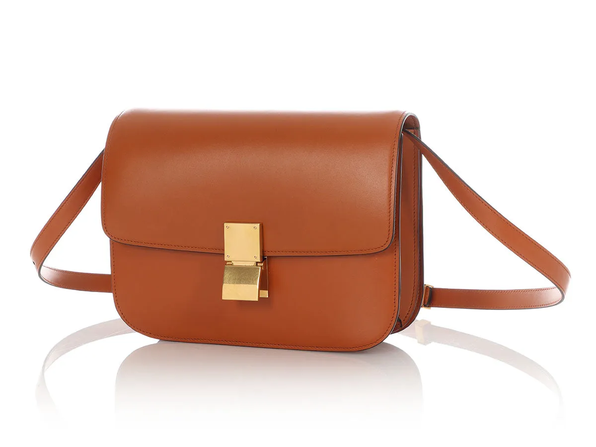 Céline Medium Orange Classic Box Bag