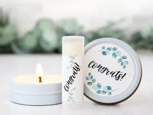 Congrats Small Candle and Lip Balm Gift