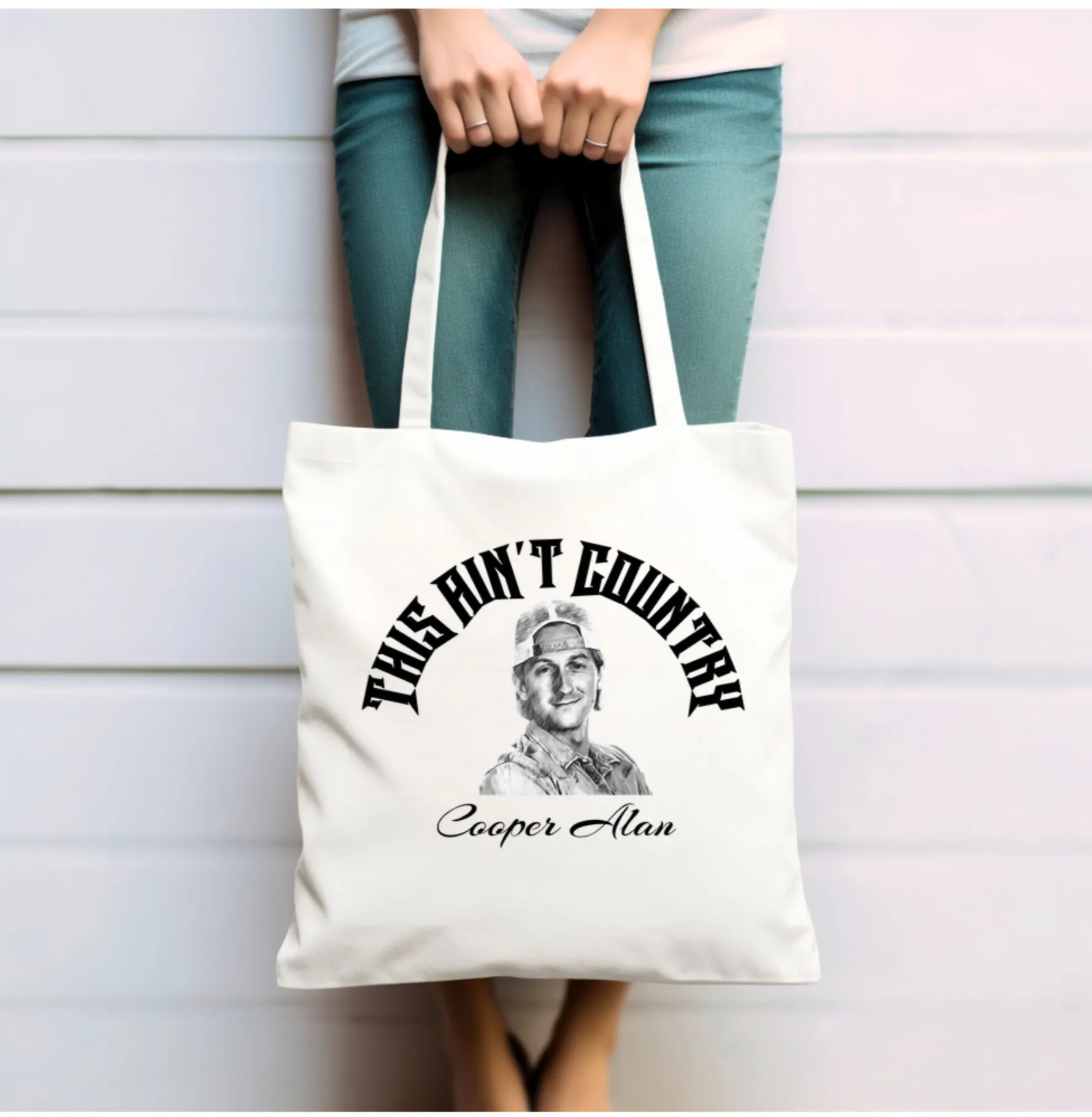 Cooper Alan 'This Ain't Country Tote Bag, Gift, Cooper Alan Tote Bag, Gift for Country Music Lover, Gift for Music fan, Country Music Bag