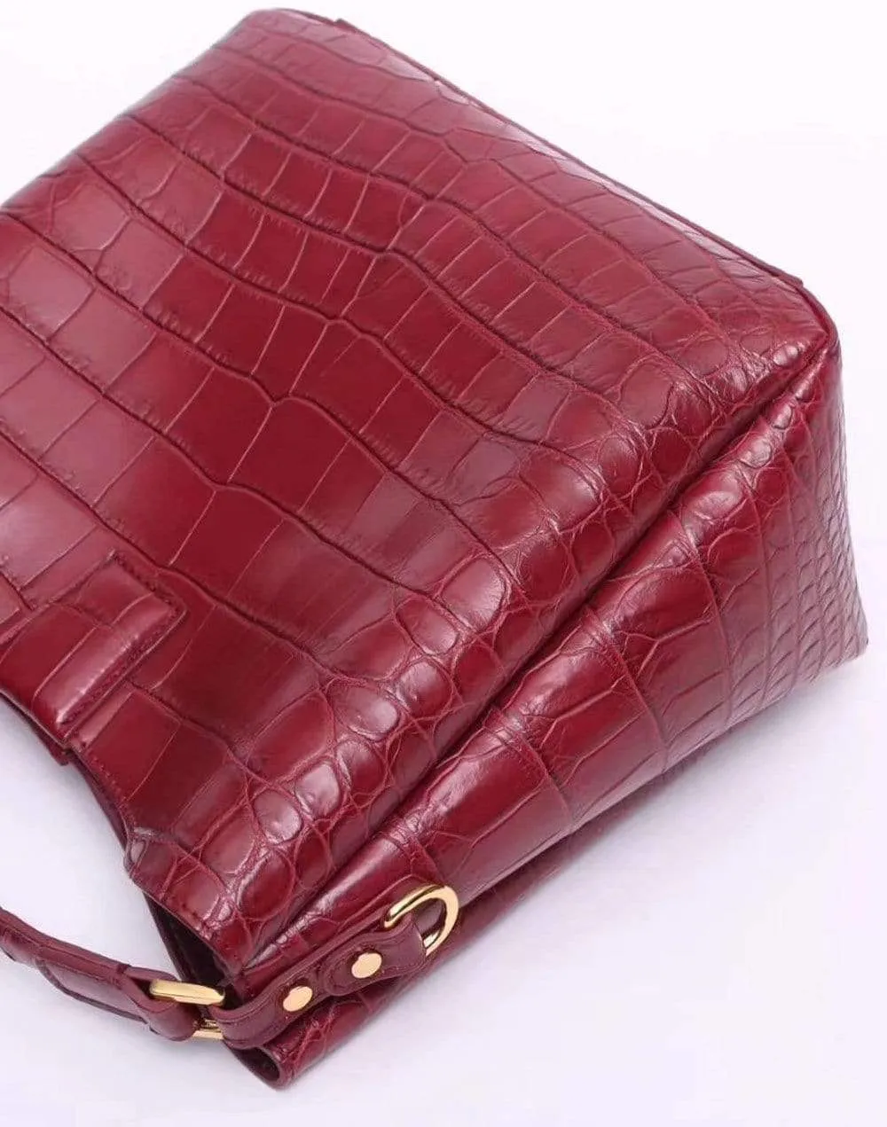 Crocodile Leather Medium Hobo Bag  & Purse For Women Red