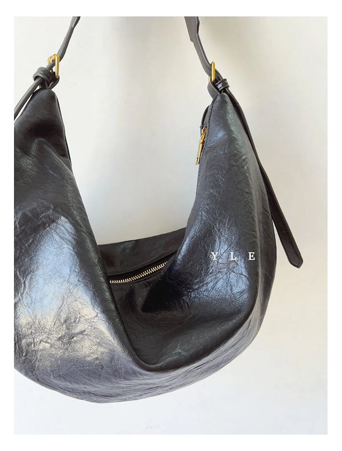 Elena Handbags Retro Leather Hobo Sling Bag