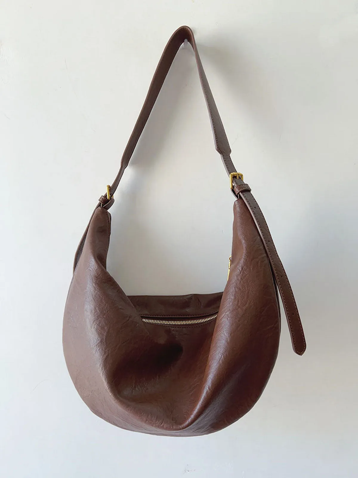 Elena Handbags Retro Leather Hobo Sling Bag