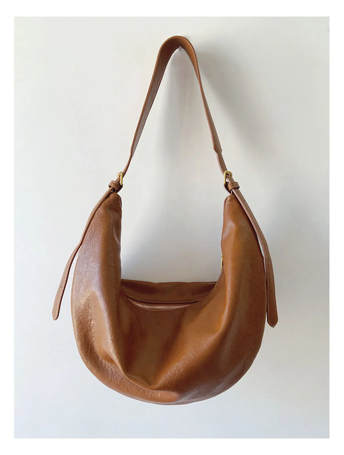 Elena Handbags Retro Leather Hobo Sling Bag