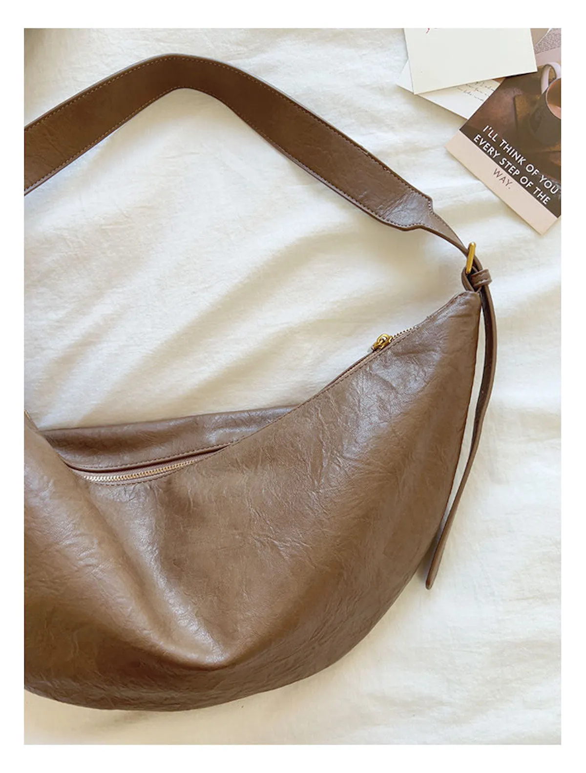 Elena Handbags Retro Leather Hobo Sling Bag