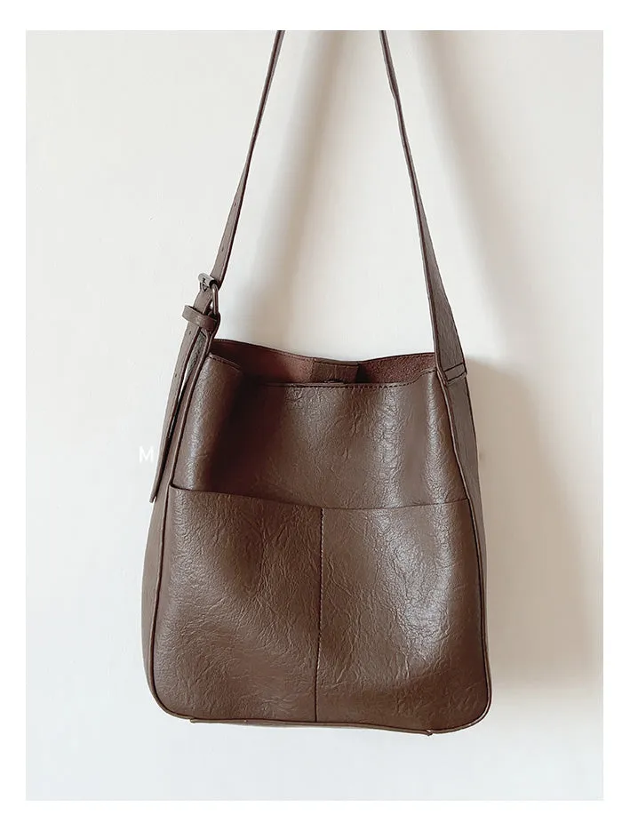 Elena Handbags Simple Leather Tote Bag