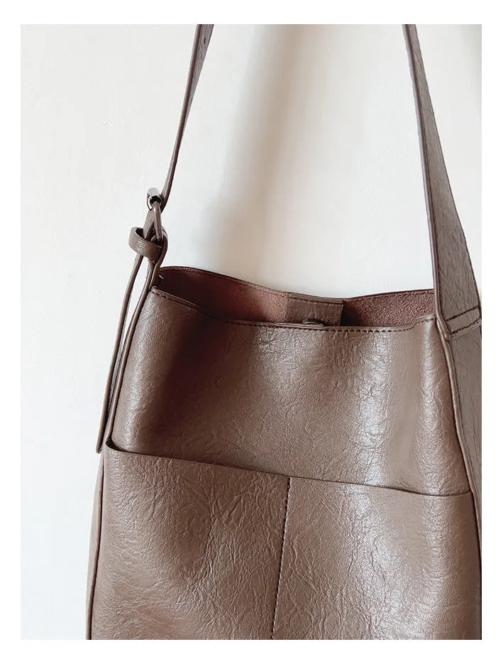 Elena Handbags Simple Leather Tote Bag