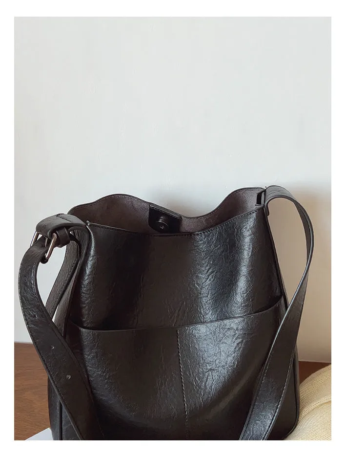 Elena Handbags Simple Leather Tote Bag