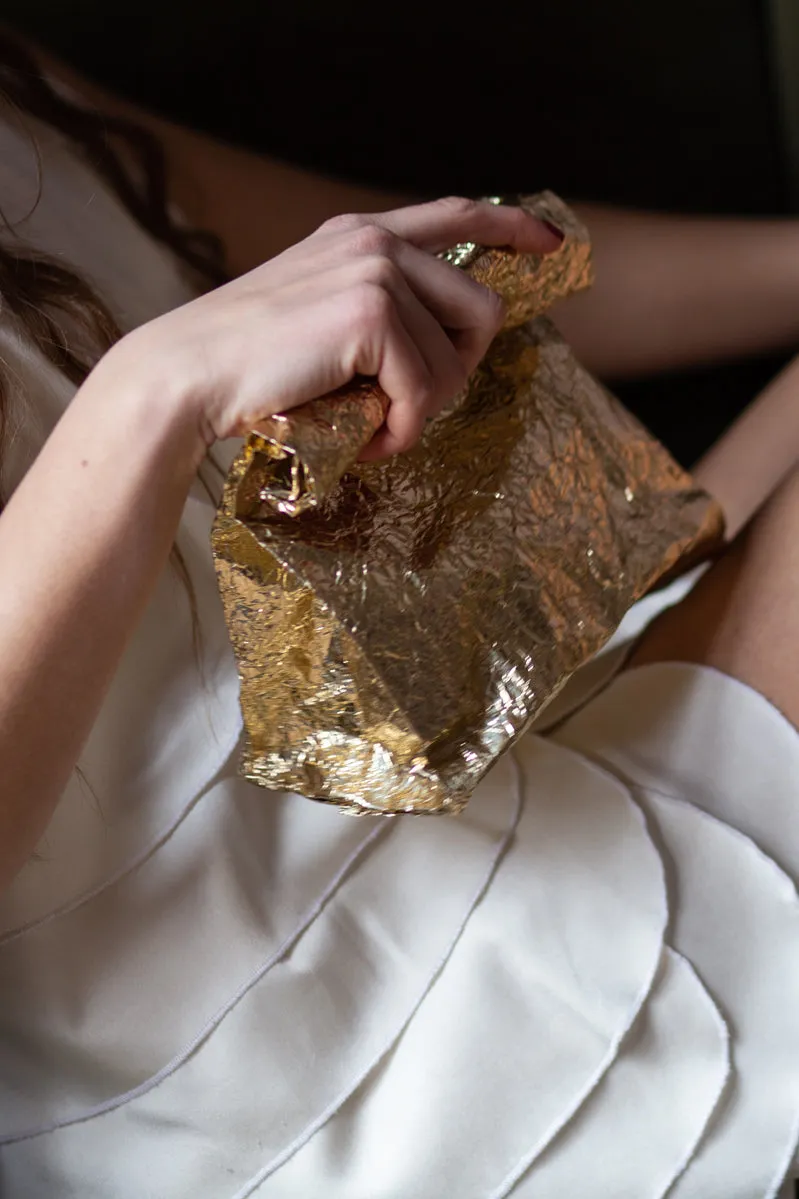 Gold Metalic Foil Lunch Bag