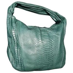 Eco-Friendly Large Capacity Hobo Shoulder Bag in Vibrant Green