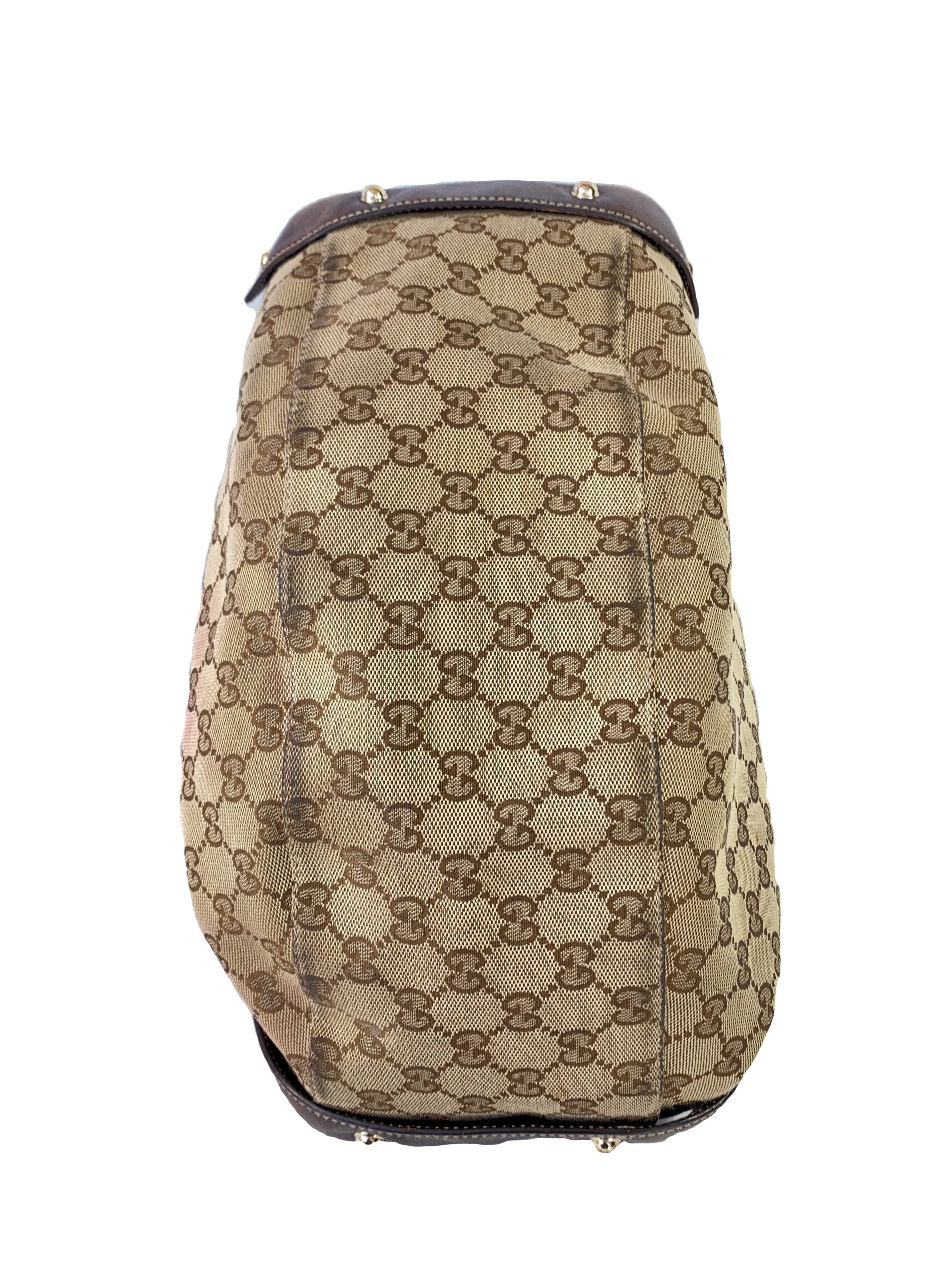 GUCCI GG Brown Canvas Medium Pelham Hobo