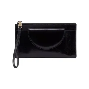 Sleek Leather HOBO Zenith Wristlet Clutch - Chic and Versatile Fashion Accessory