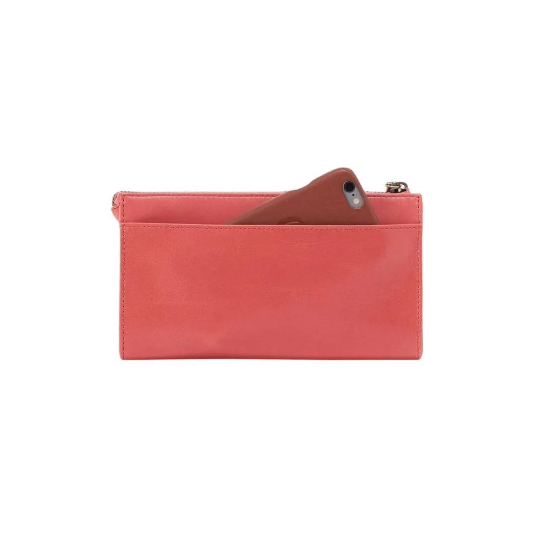 Sleek Leather HOBO Zenith Wristlet Clutch - Chic and Versatile Fashion Accessory