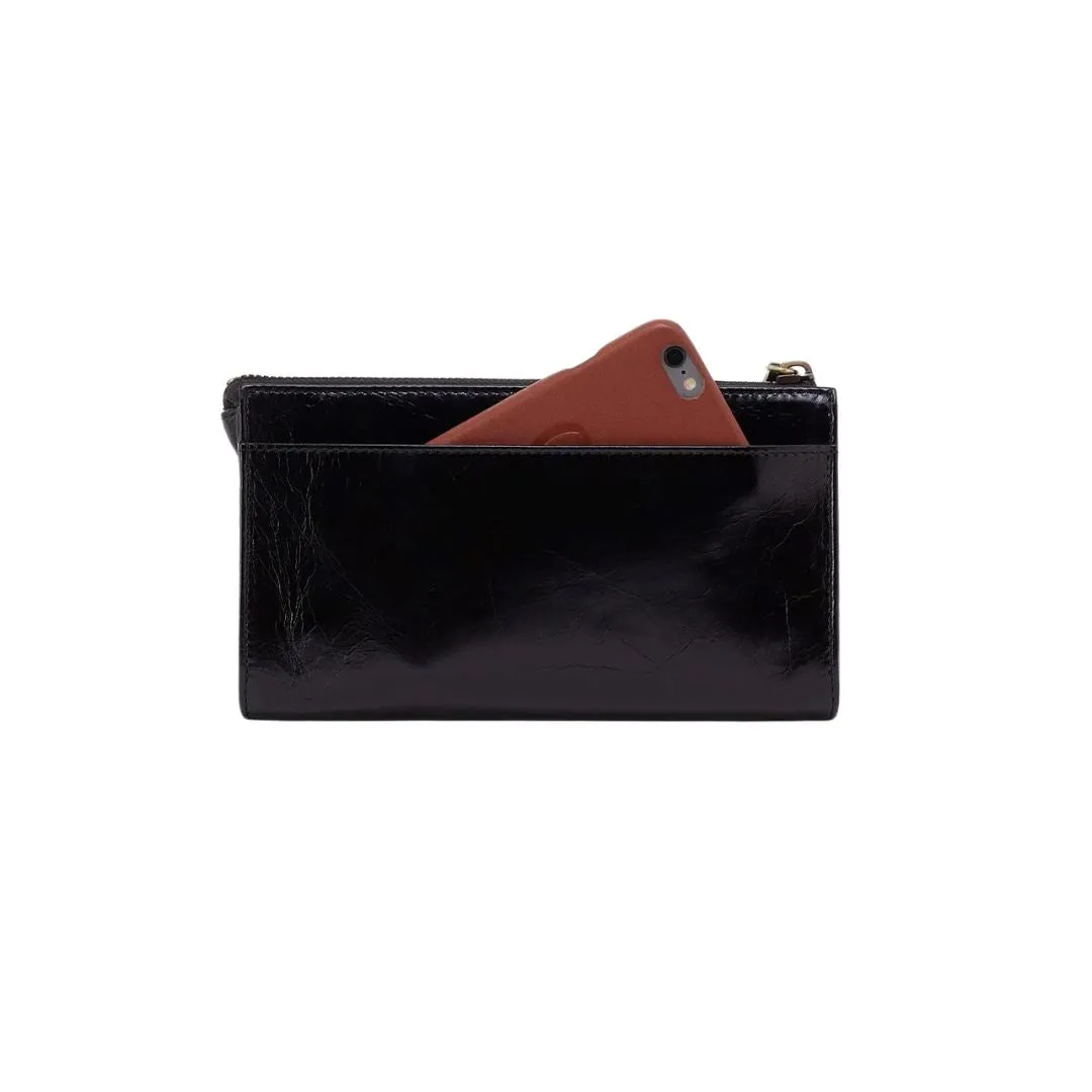 Sleek Leather HOBO Zenith Wristlet Clutch - Chic and Versatile Fashion Accessory