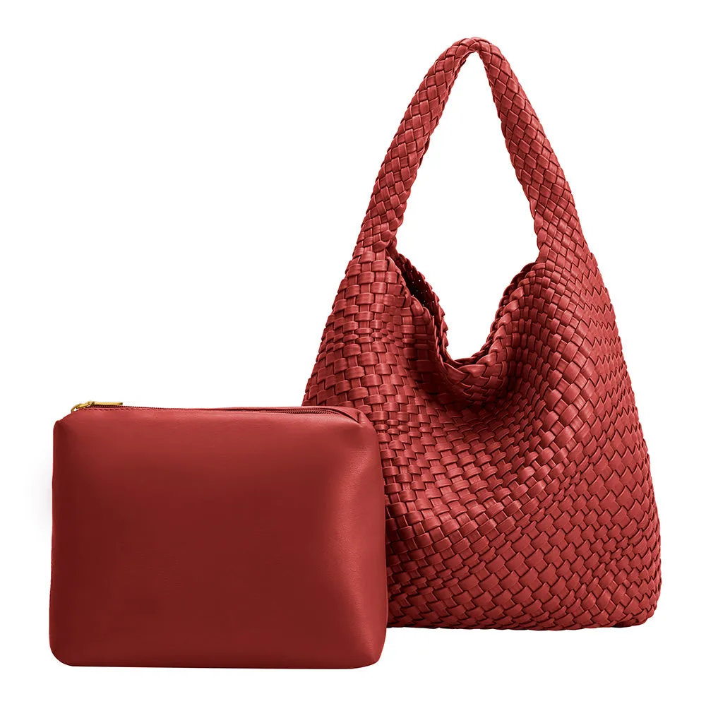 Johanna Red Large Recycled Vegan Shoulder Bag