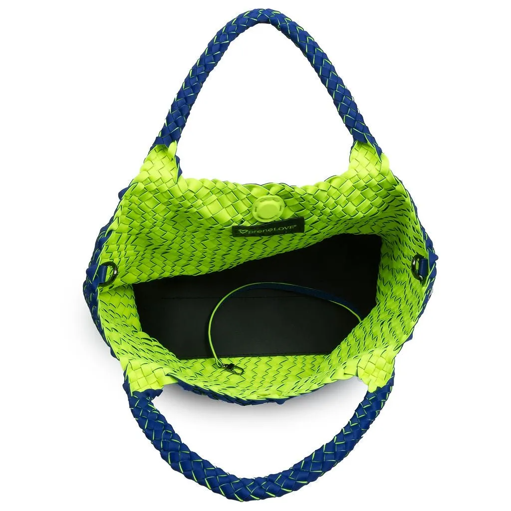 London Large Woven Tote - Cobalt & Neon