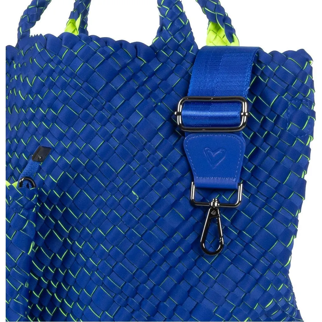 London Large Woven Tote - Cobalt & Neon