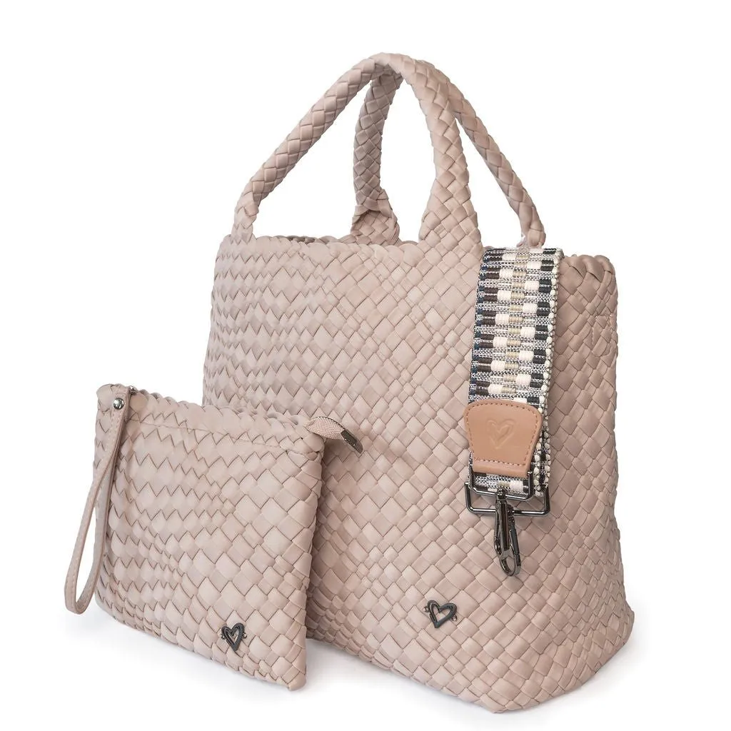 London Large Woven Tote - Dusty Pink