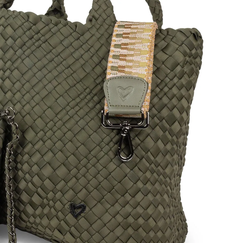 London Large Woven Tote - Olive