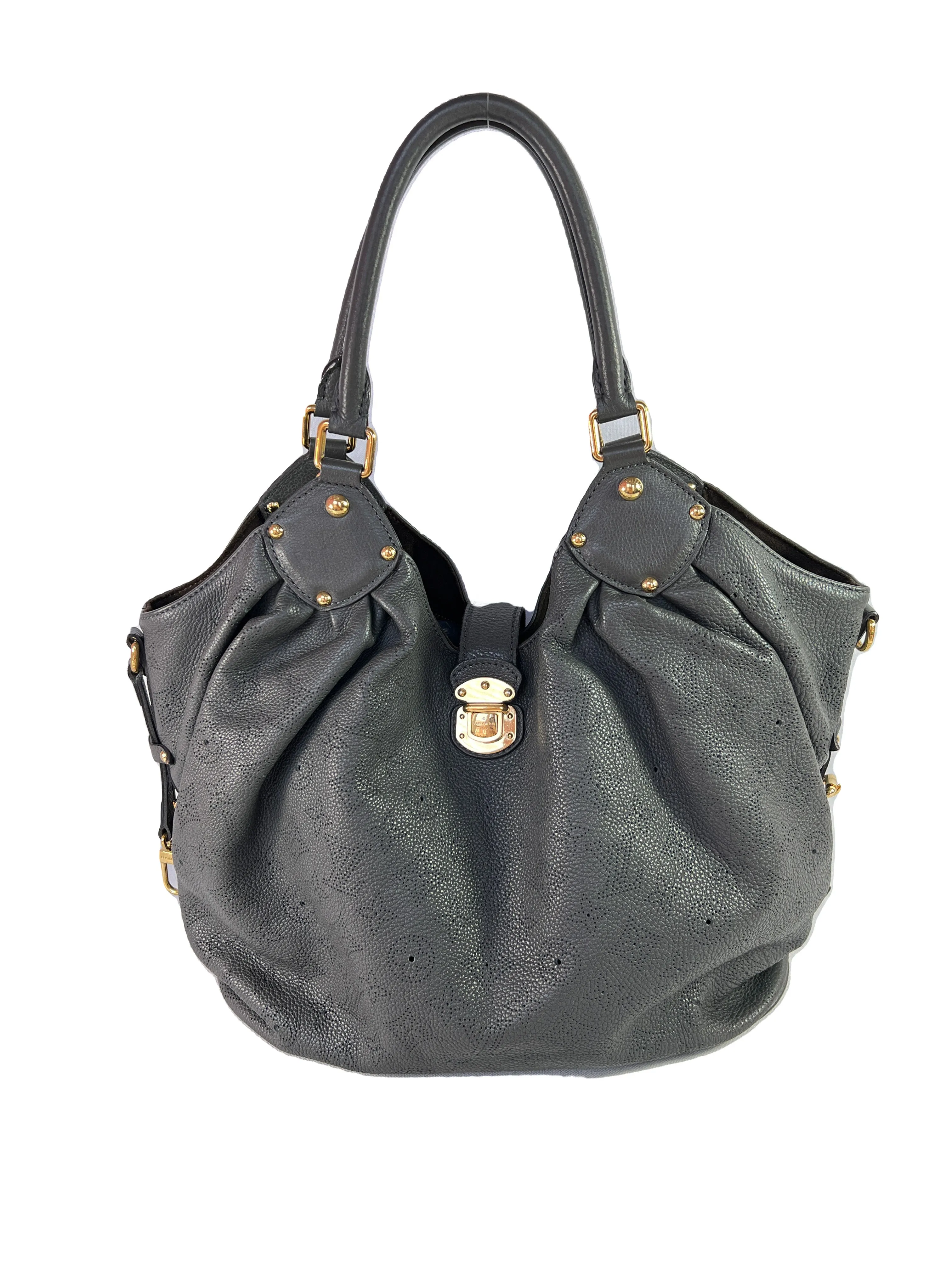 Louis Vuitton blue gray Mahina hobo shoulder bag